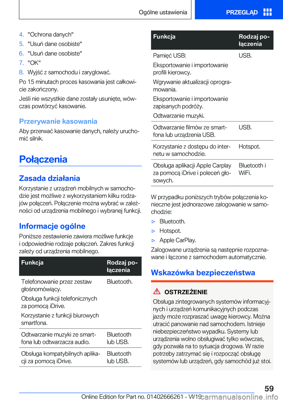 BMW 2 SERIES COUPE 2020  Instrukcja obsługi (in Polish) �4�.��O�c�h�r�o�n�a��d�a�n�y�c�h��5�.��U�s�u�