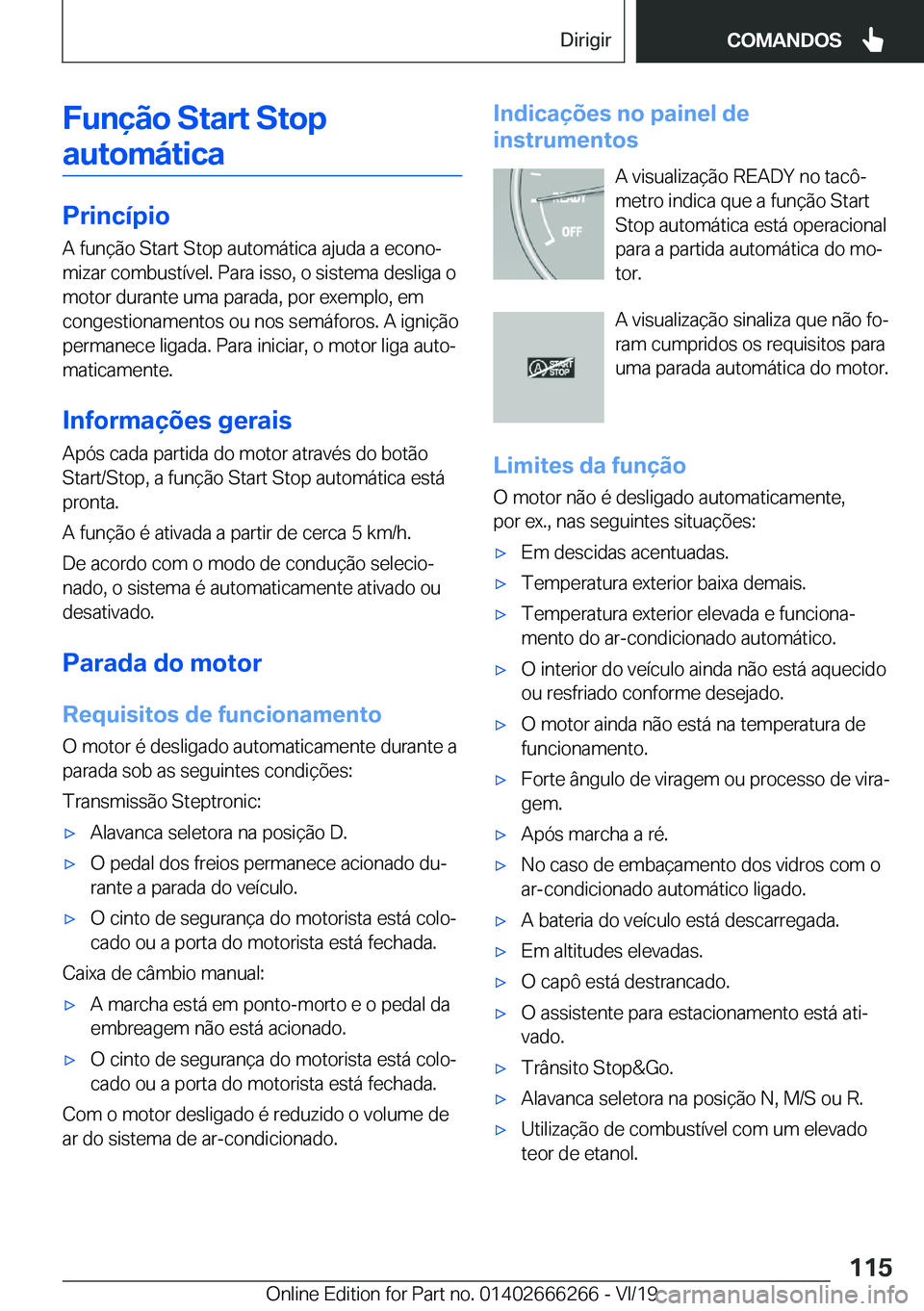 BMW 2 SERIES COUPE 2020  Manual do condutor (in Portuguese) �F�u�n�