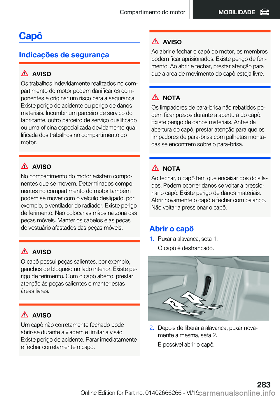 BMW 2 SERIES COUPE 2020  Manual do condutor (in Portuguese) �C�a�p�ô
�I�n�d�i�c�a�