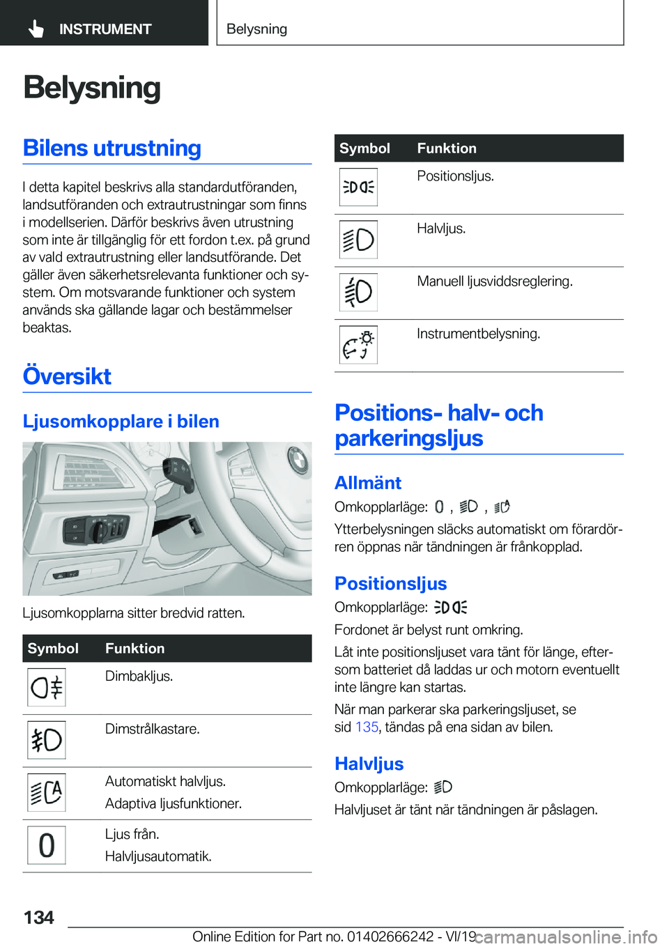 BMW 2 SERIES COUPE 2020  InstruktionsbÖcker (in Swedish) �B�e�l�y�s�n�i�n�g�B�i�l�e�n�s��u�t�r�u�s�t�n�i�n�g
�I��d�e�t�t�a��k�a�p�i�t�e�l��b�e�s�k�r�i�v�s��a�l�l�a��s�t�a�n�d�a�r�d�u�t�f�