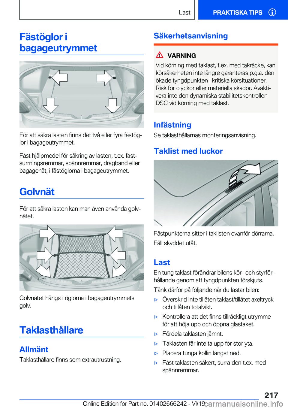 BMW 2 SERIES COUPE 2020  InstruktionsbÖcker (in Swedish) �F�ä�s�t�