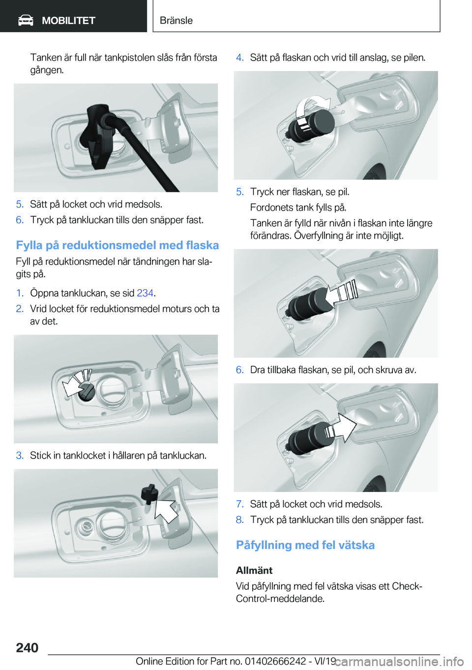 BMW 2 SERIES COUPE 2020  InstruktionsbÖcker (in Swedish) �T�a�n�k�e�n��ä�r��f�u�l�l��n�ä�r��t�a�n�k�p�i�s�t�o�l�e�n��s�l�å�s��f�r�å�n��f�