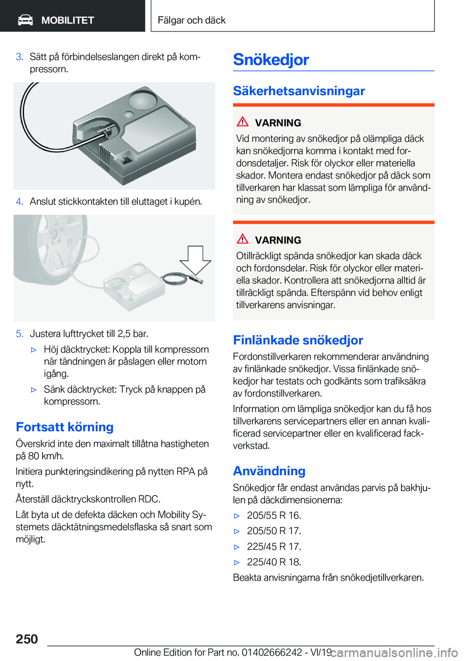 BMW 2 SERIES COUPE 2020  InstruktionsbÖcker (in Swedish) �3�.�S�ä�t�t��p�å��f�