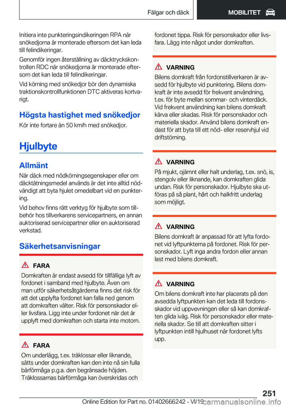 BMW 2 SERIES COUPE 2020  InstruktionsbÖcker (in Swedish) �I�n�i�t�i�e�r�a��i�n�t�e��p�u�n�k�t�e�r�i�n�g�s�i�n�d�i�k�e�r�i�n�g�e�n��R�P�A��n�ä�r
�s�n�