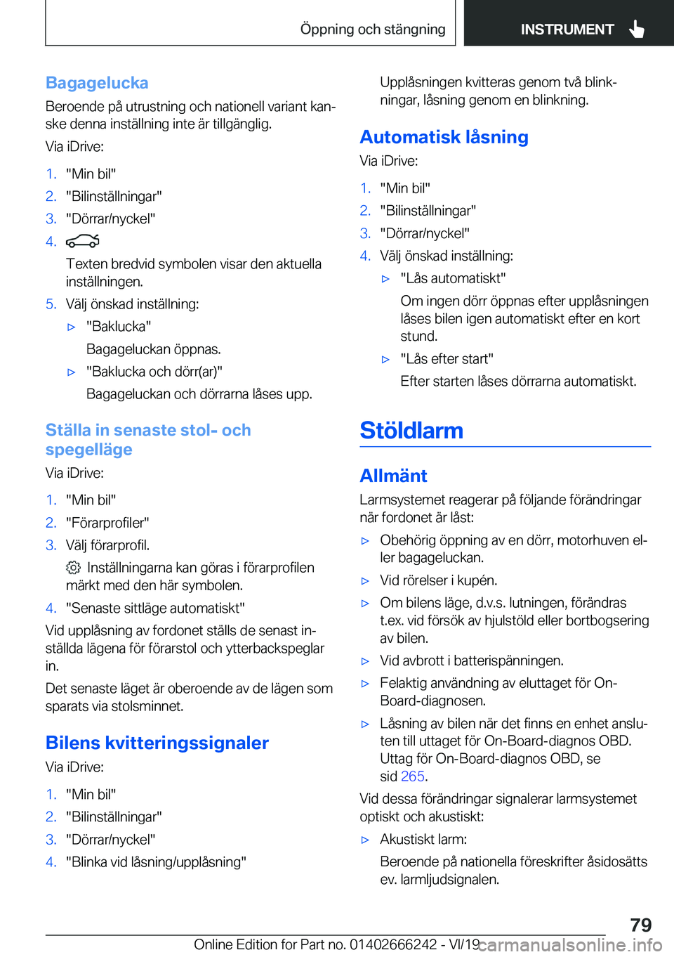 BMW 2 SERIES COUPE 2020  InstruktionsbÖcker (in Swedish) �B�a�g�a�g�e�l�u�c�k�a�B�e�r�o�e�n�d�e��p�å��u�t�r�u�s�t�n�i�n�g��o�c�h��n�a�t�i�o�n�e�l�l��v�a�r�i�a�n�t��k�a�nj�s�k�e��d�e�n�n�a��i�n�s�t�ä�l�l�n�i�n�g��i�n�t�e��ä�r��t�i�l�l�g�ä�n�g