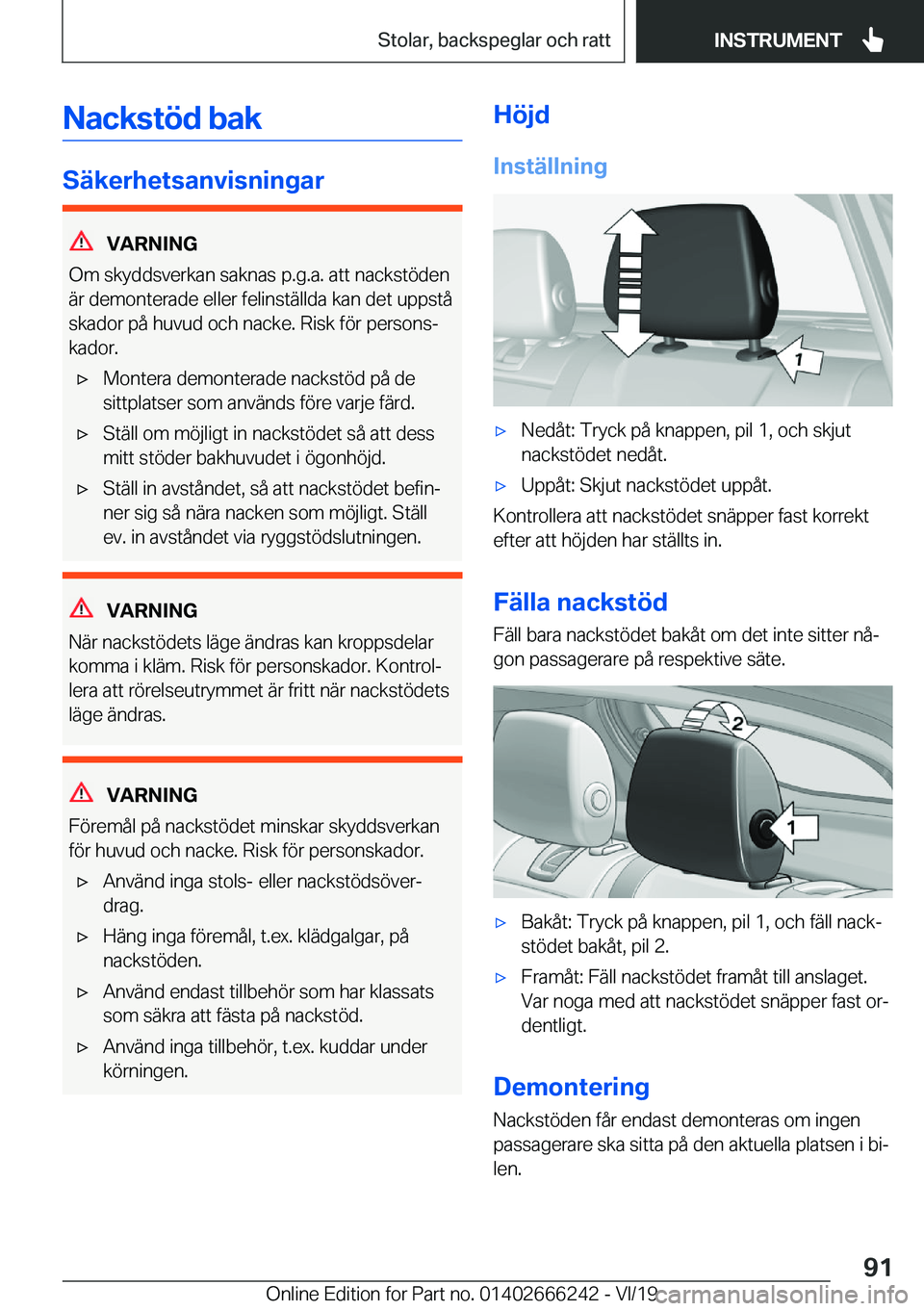 BMW 2 SERIES COUPE 2020  InstruktionsbÖcker (in Swedish) �N�a�c�k�s�t�