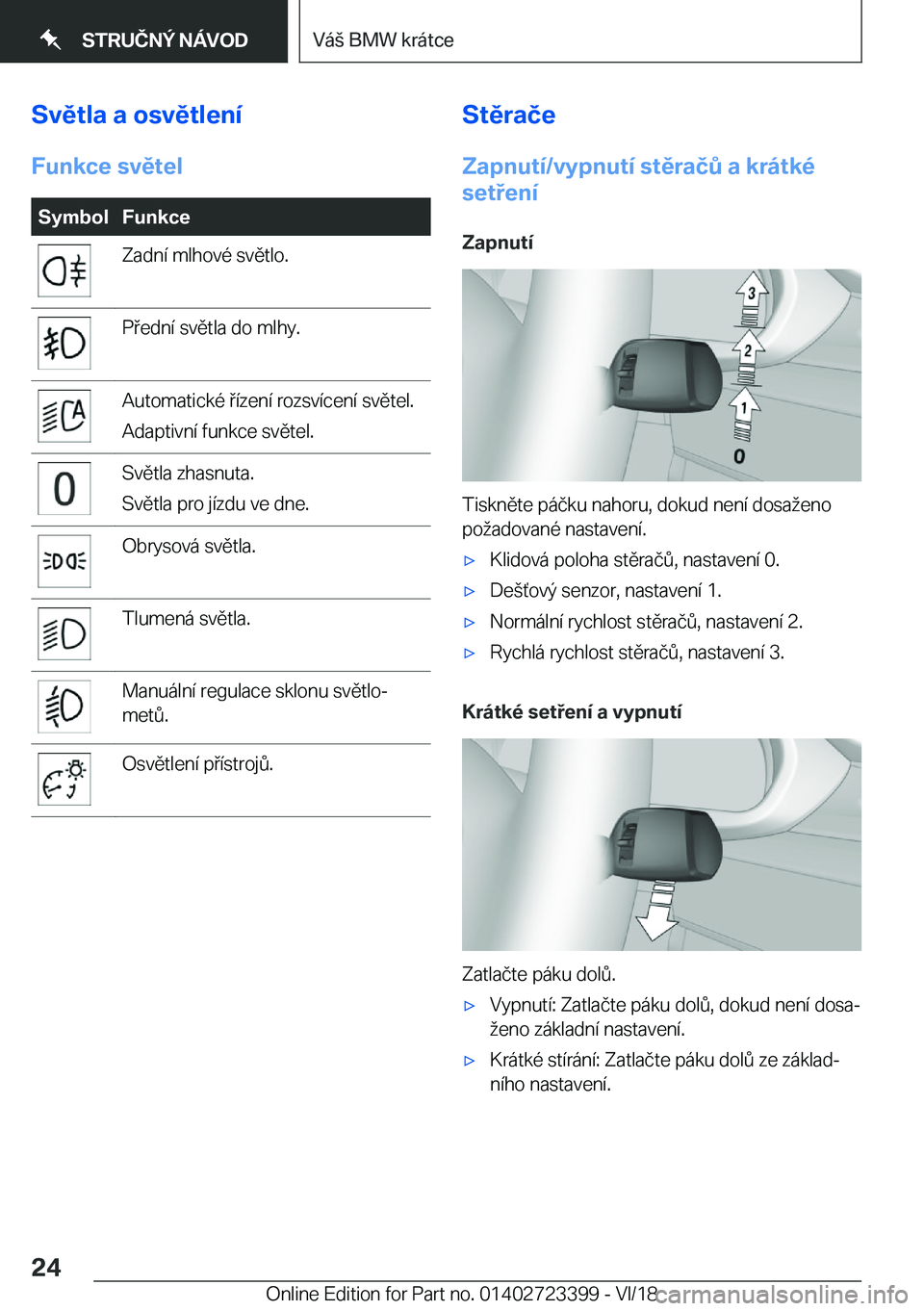 BMW 2 SERIES COUPE 2019  Návod na použití (in Czech) �S�v�ě�t�l�a��a��o�s�v�ě�t�l�e�n�