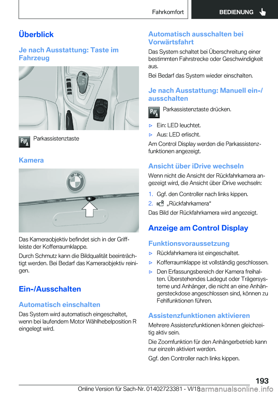 BMW 2 SERIES COUPE 2019  Betriebsanleitungen (in German) �