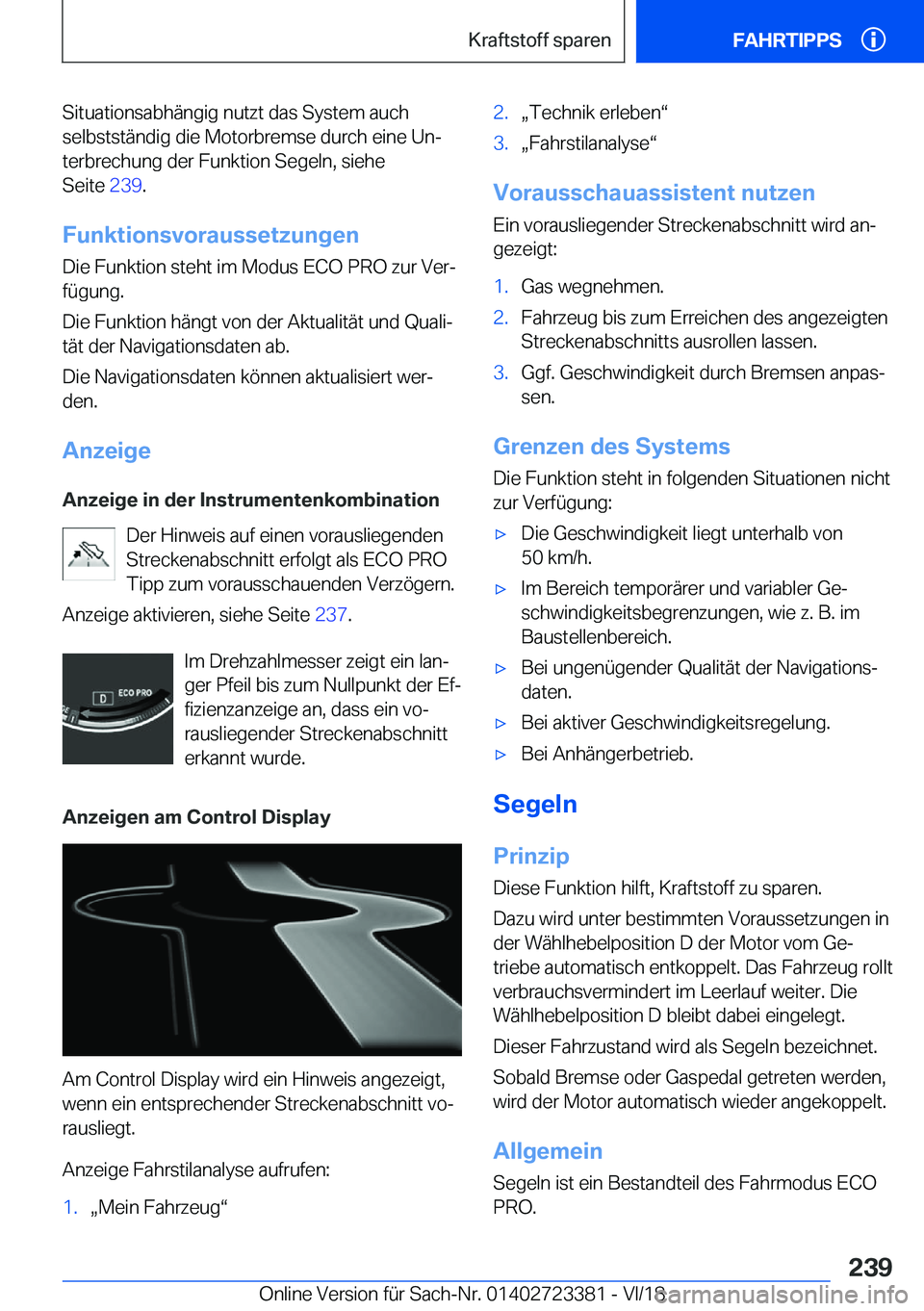 BMW 2 SERIES COUPE 2019  Betriebsanleitungen (in German) �S�i�t�u�a�t�i�o�n�s�a�b�h�