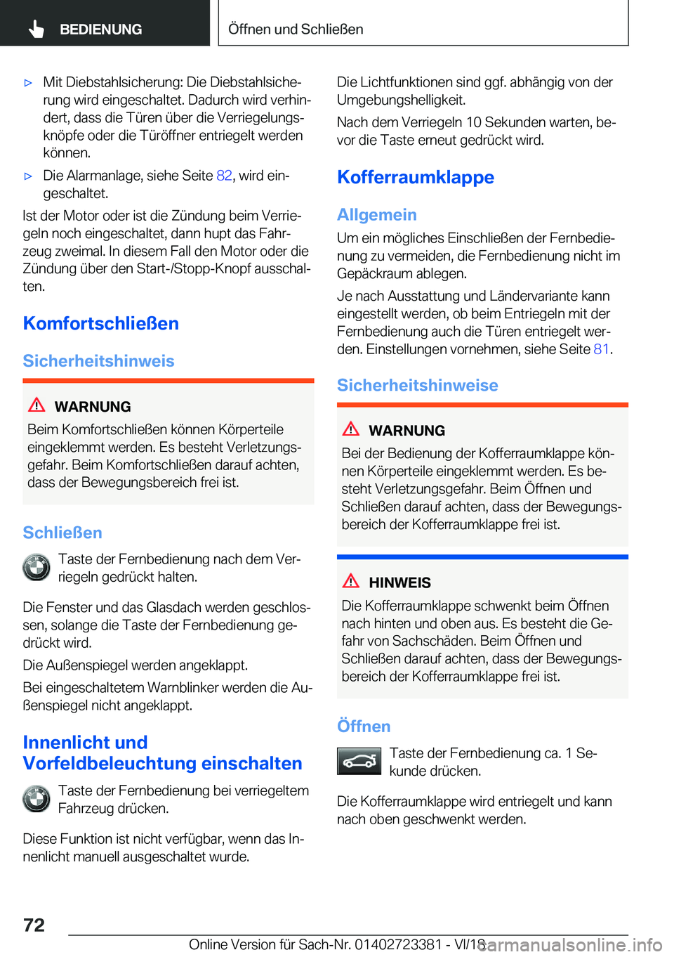 BMW 2 SERIES COUPE 2019  Betriebsanleitungen (in German) x�M�i�t��D�i�e�b�s�t�a�h�l�s�i�c�h�e�r�u�n�g�:��D�i�e��D�i�e�b�s�t�a�h�l�s�i�c�h�ej
�r�u�n�g��w�i�r�d��e�i�n�g�e�s�c�h�a�l�t�e�t�.��D�a�d�u�r�c�h��w�i�r�d��v�e�r�h�i�nj �d�e�r�t�,��d�a�s�s