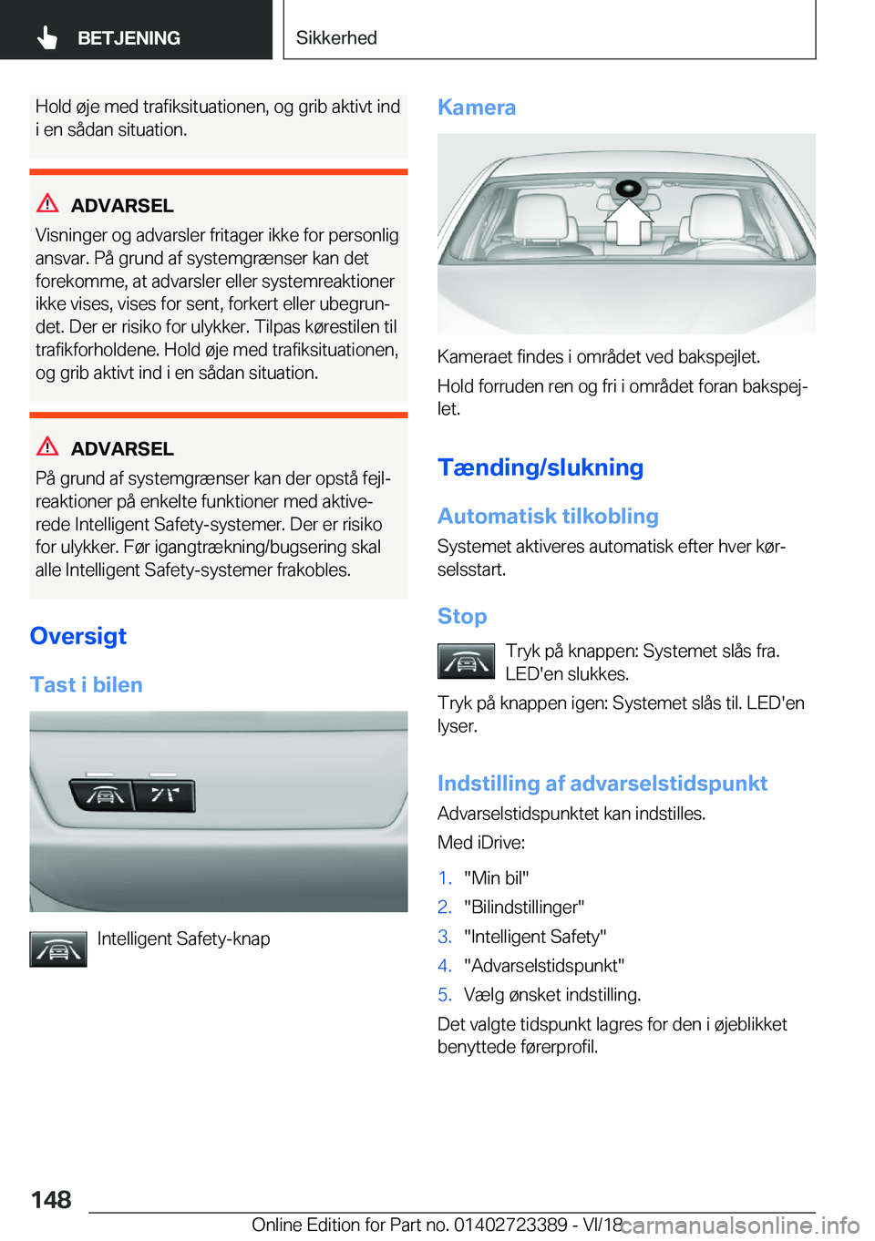BMW 2 SERIES COUPE 2019  InstruktionsbØger (in Danish) �H�o�l�d��