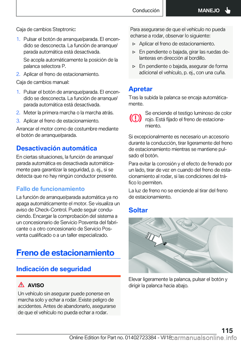 BMW 2 SERIES COUPE 2019  Manuales de Empleo (in Spanish) �C�a�j�a��d�e��c�a�m�b�i�o�s��S�t�e�p�t�r�o�n�i�c�:�1�.�P�u�l�s�a�r��e�l��b�o�t�