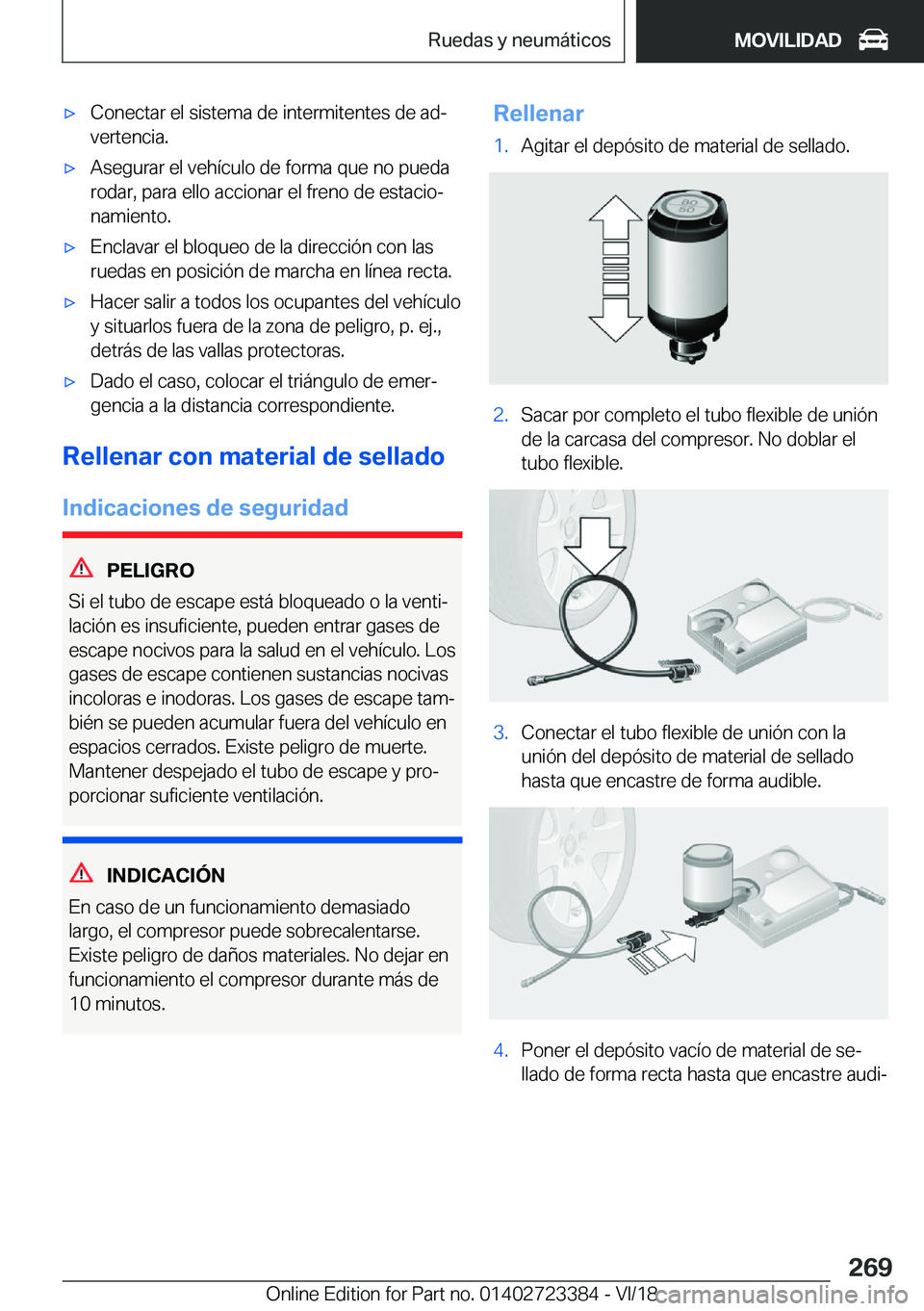BMW 2 SERIES COUPE 2019  Manuales de Empleo (in Spanish) x�C�o�n�e�c�t�a�r��e�l��s�i�s�t�e�m�a��d�e��i�n�t�e�r�m�i�t�e�n�t�e�s��d�e��a�dª
�v�e�r�t�e�n�c�i�a�.x�A�s�e�g�u�r�a�r��e�l��v�e�h�