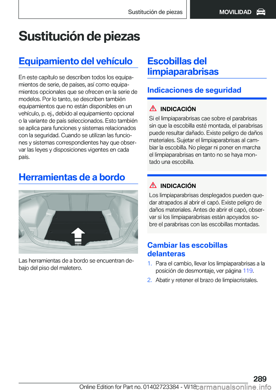BMW 2 SERIES COUPE 2019  Manuales de Empleo (in Spanish) �S�u�s�t�i�t�u�c�i�