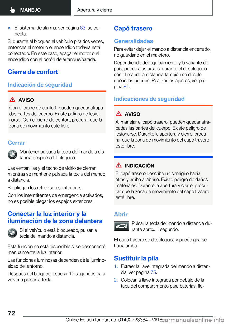 BMW 2 SERIES COUPE 2019  Manuales de Empleo (in Spanish) x�E�l��s�i�s�t�e�m�a��d�e��a�l�a�r�m�a�,��v�e�r��p�