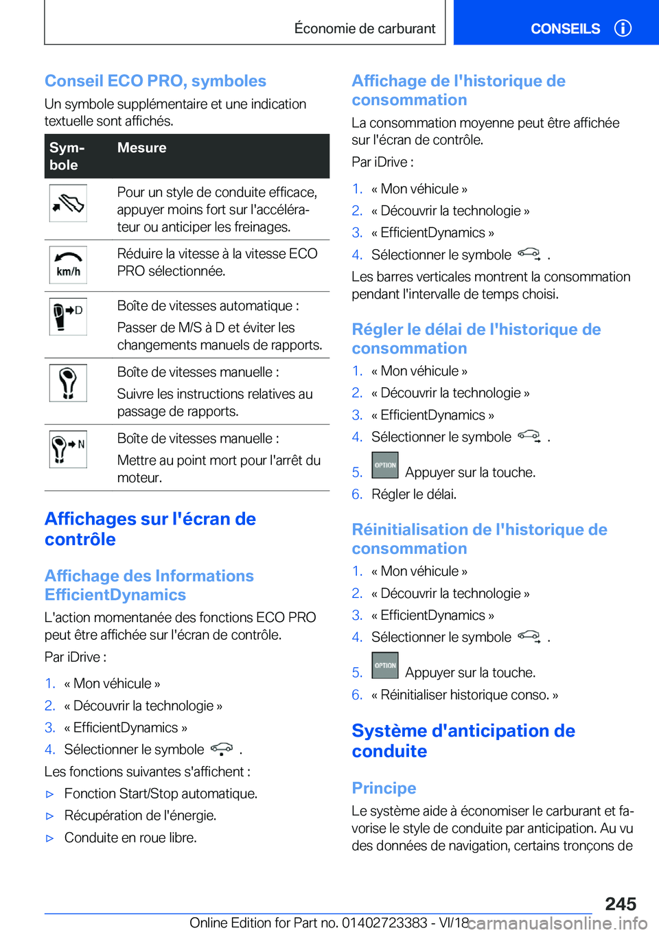 BMW 2 SERIES COUPE 2019  Notices Demploi (in French) �C�o�n�s�e�i�l��E�C�O��P�R�O�,��s�y�m�b�o�l�e�s
�U�n��s�y�m�b�o�l�e��s�u�p�p�l�é�m�e�n�t�a�i�r�e��e�t��u�n�e��i�n�d�i�c�a�t�i�o�n
�t�e�x�t�u�e�l�l�e��s�o�n�t��a�f�f�i�c�h�é�s�.�S�y�mj
�b�