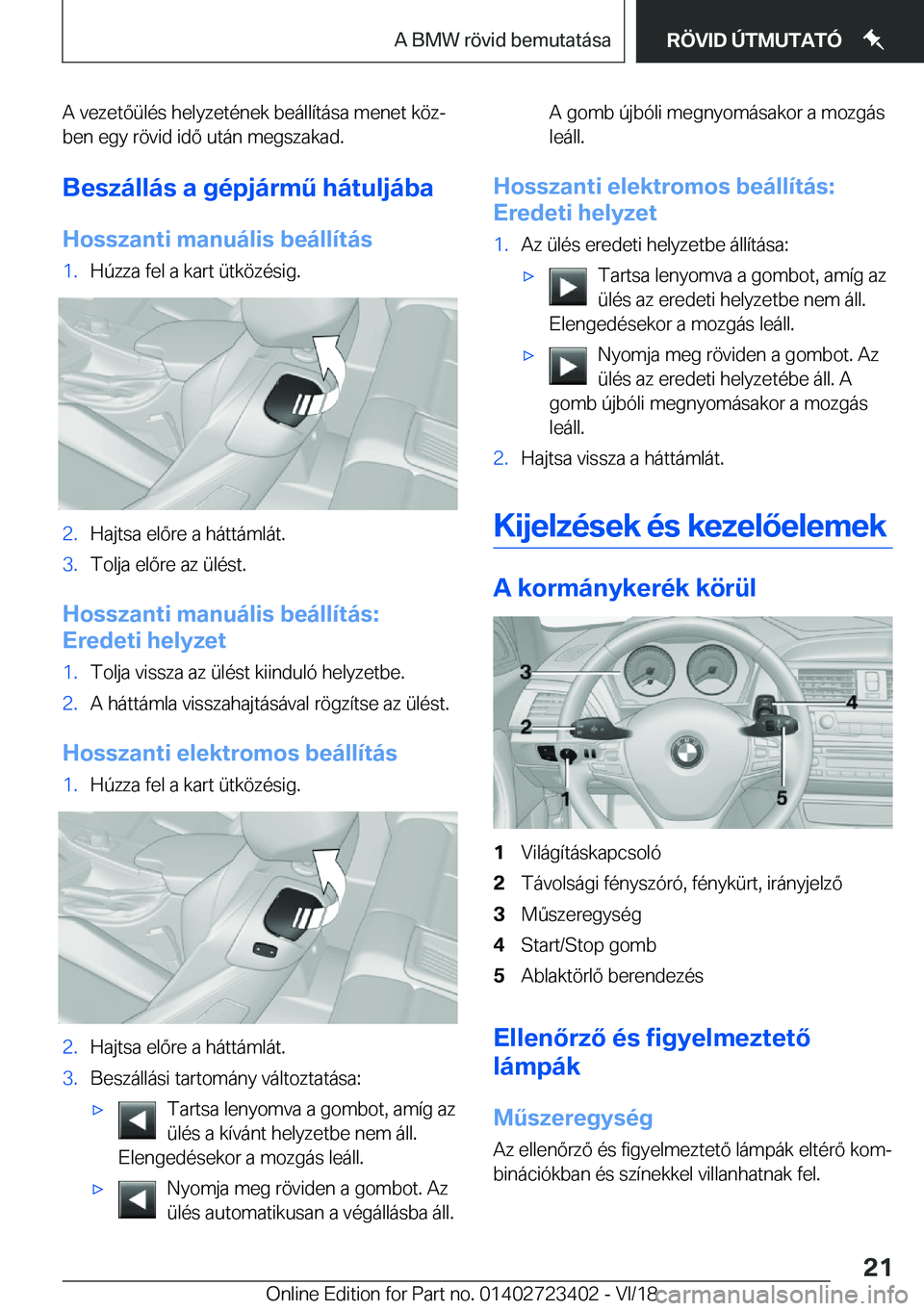 BMW 2 SERIES COUPE 2019  Kezelési útmutató (in Hungarian) �A��v�e�z�e�t�
