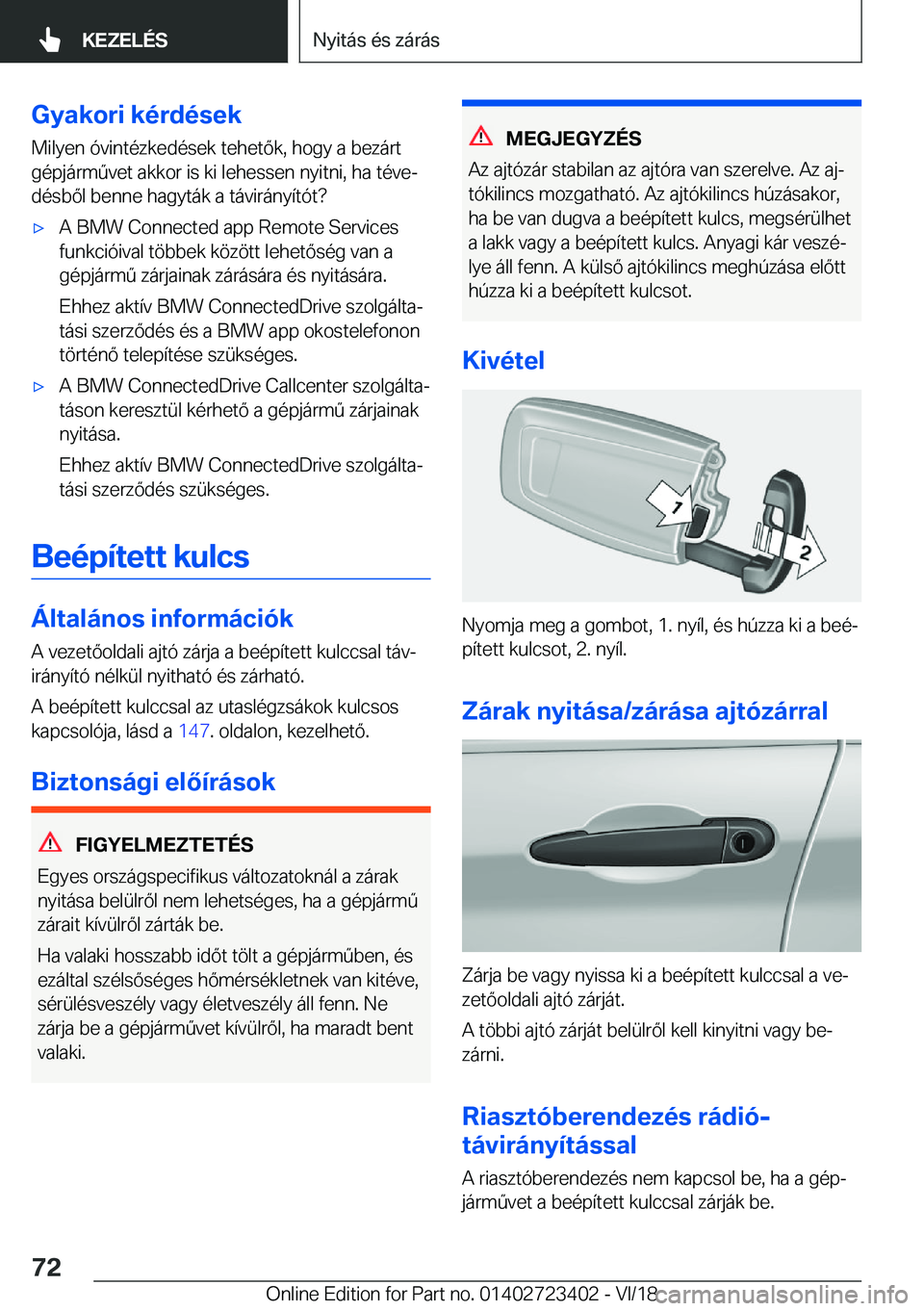 BMW 2 SERIES COUPE 2019  Kezelési útmutató (in Hungarian) �G�y�a�k�o�r�i��k�