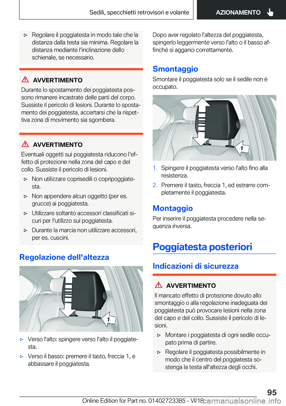 BMW 2 SERIES COUPE 2019  Libretti Di Uso E manutenzione (in Italian) 'x�R�e�g�o�l�a�r�e��i�l��p�o�g�g�i�a�t�e�s�t�a��i�n��m�o�d�o��t�a�l�e��c�h�e��l�a�d�i�s�t�a�n�z�a��d�a�l�l�a��t�e�s�t�a��s�i�a��m�i�n�i�m�a�.��R�e�g�o�l�a�r�e��l�a
�d�i�s�t�a�n�z�a��