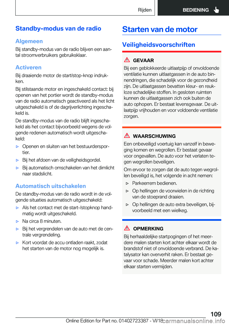 BMW 2 SERIES COUPE 2019  Instructieboekjes (in Dutch) �S�t�a�n�d�b�y�-�m�o�d�u�s��v�a�n��d�e��r�a�d�i�o�A�l�g�e�m�e�e�n
�B�i�j��s�t�a�n�d�b�y�-�m�o�d�u�s��v�a�n��d�e��r�a�d�i�o��b�l�i�j�v�e�n��e�e�n��a�a�nj
�t�a�l��s�t�r�o�o�m�v�e�r�b�r�u�i�k