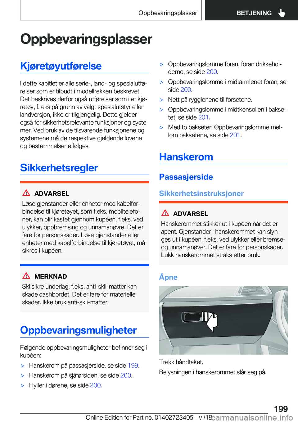 BMW 2 SERIES COUPE 2019  InstruksjonsbØker (in Norwegian) �O�p�p�b�e�v�a�r�i�n�g�s�p�l�a�s�s�e�r�K�j�