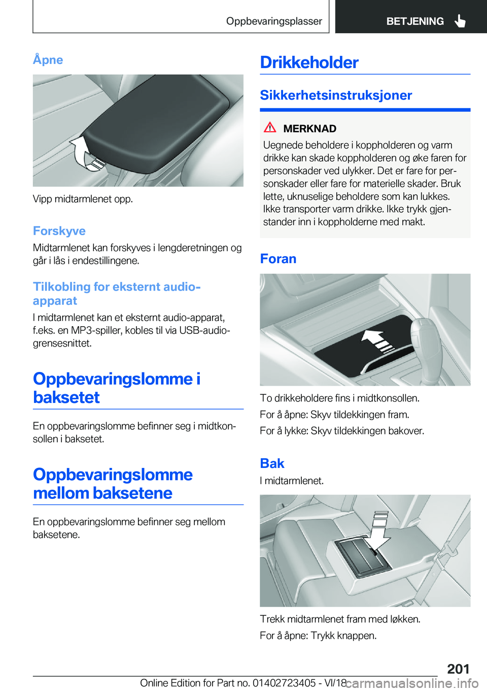 BMW 2 SERIES COUPE 2019  InstruksjonsbØker (in Norwegian) �