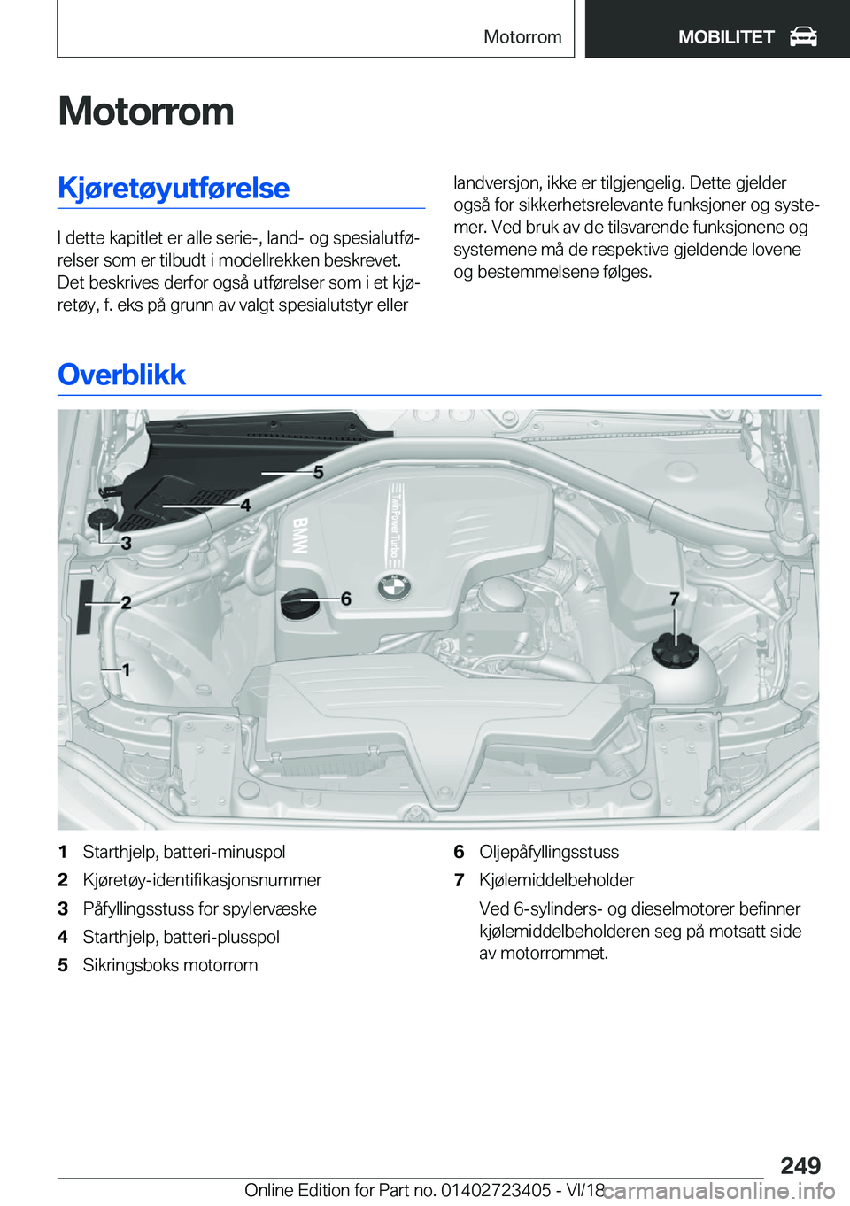 BMW 2 SERIES COUPE 2019  InstruksjonsbØker (in Norwegian) �M�o�t�o�r�r�o�m�K�j�