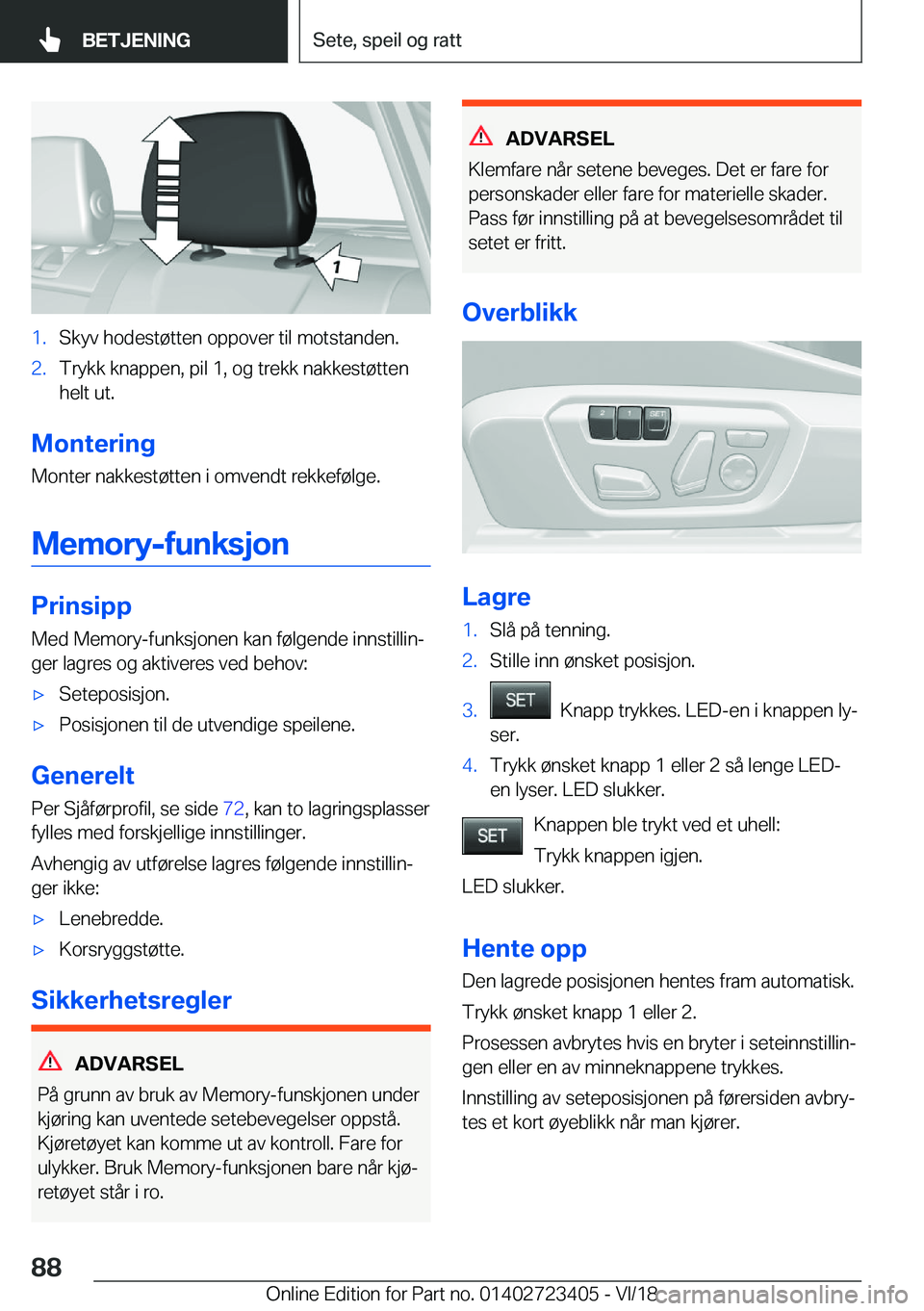 BMW 2 SERIES COUPE 2019  InstruksjonsbØker (in Norwegian) �1�.�S�k�y�v��h�o�d�e�s�t�