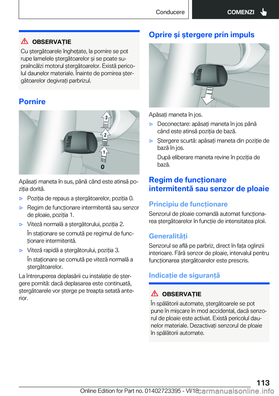 BMW 2 SERIES COUPE 2019  Ghiduri De Utilizare (in Romanian) �O�B�S�E�R�V�A)�I�E
�C�u�&�t�e�r�g�