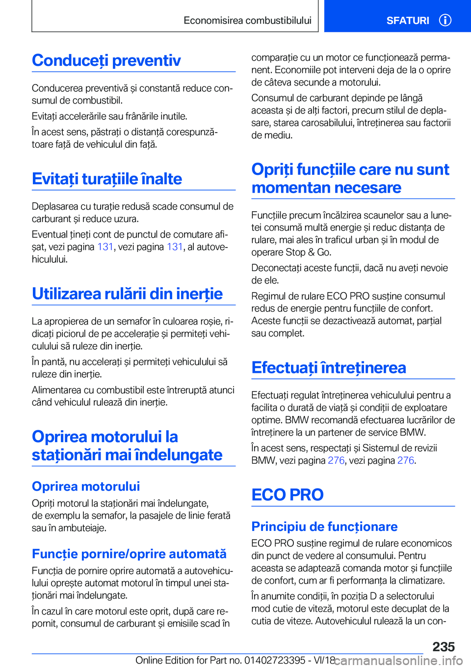 BMW 2 SERIES COUPE 2019  Ghiduri De Utilizare (in Romanian) �C�o�n�d�u�c�e�i��p�r�e�v�e�n�t�i�v
�C�o�n�d�u�c�e�r�e�a��p�r�e�v�e�n�t�i�v�