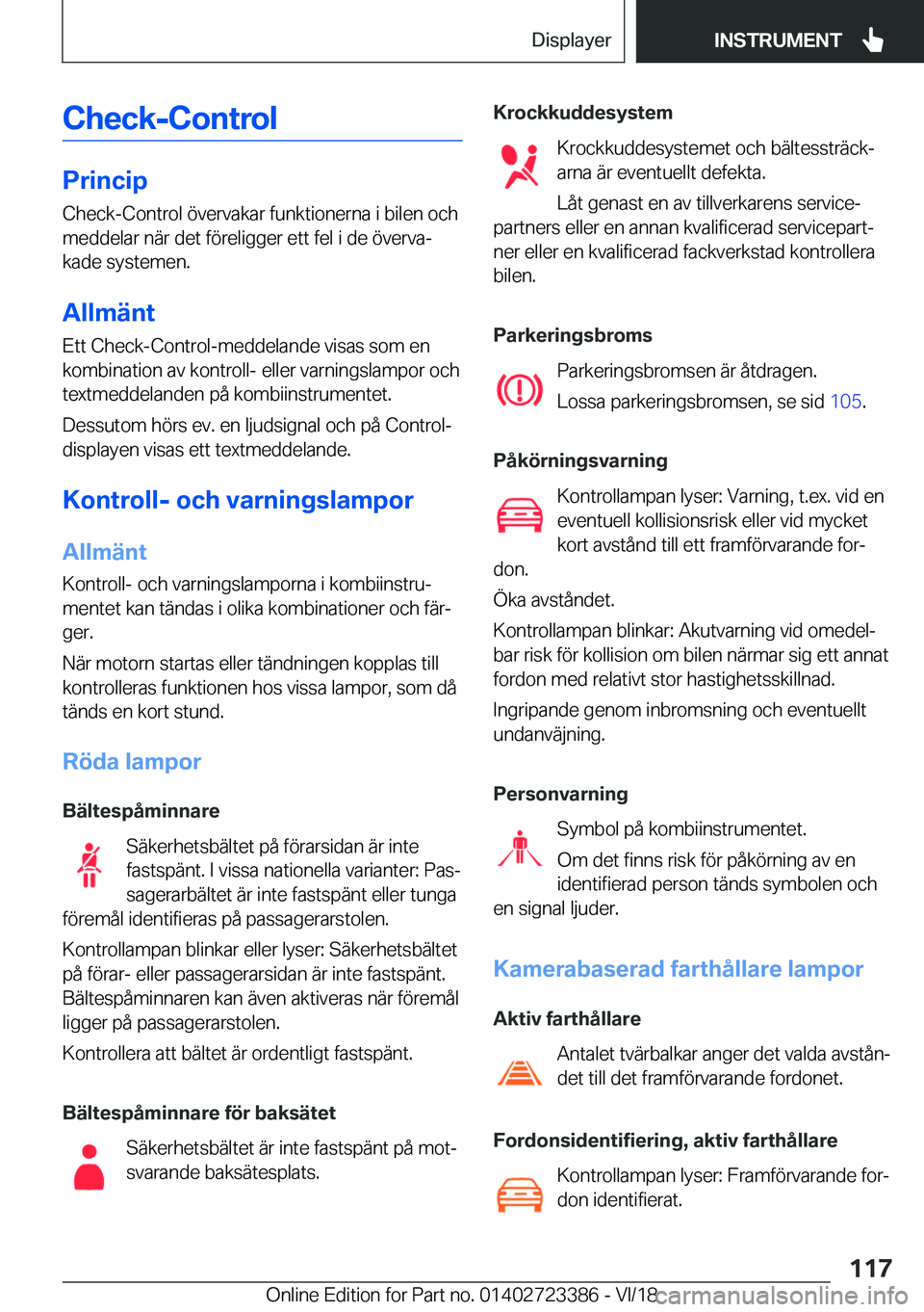 BMW 2 SERIES COUPE 2019  InstruktionsbÖcker (in Swedish) �C�h�e�c�k�-�C�o�n�t�r�o�l
�P�r�i�n�c�i�p�C�h�e�c�k�-�C�o�n�t�r�o�l��
