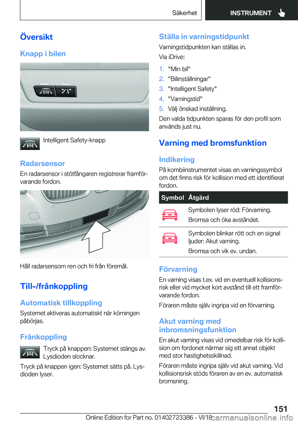 BMW 2 SERIES COUPE 2019  InstruktionsbÖcker (in Swedish) �