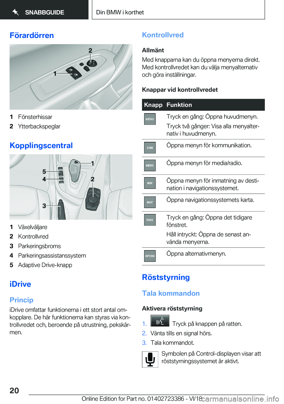 BMW 2 SERIES COUPE 2019  InstruktionsbÖcker (in Swedish) �F�