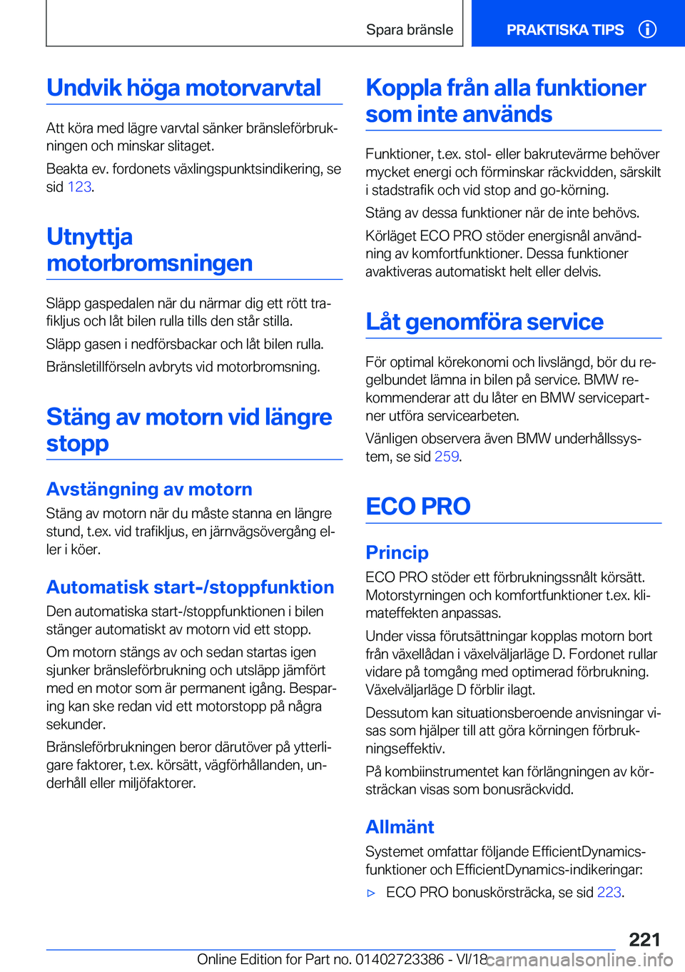 BMW 2 SERIES COUPE 2019  InstruktionsbÖcker (in Swedish) �U�n�d�v�i�k��h�