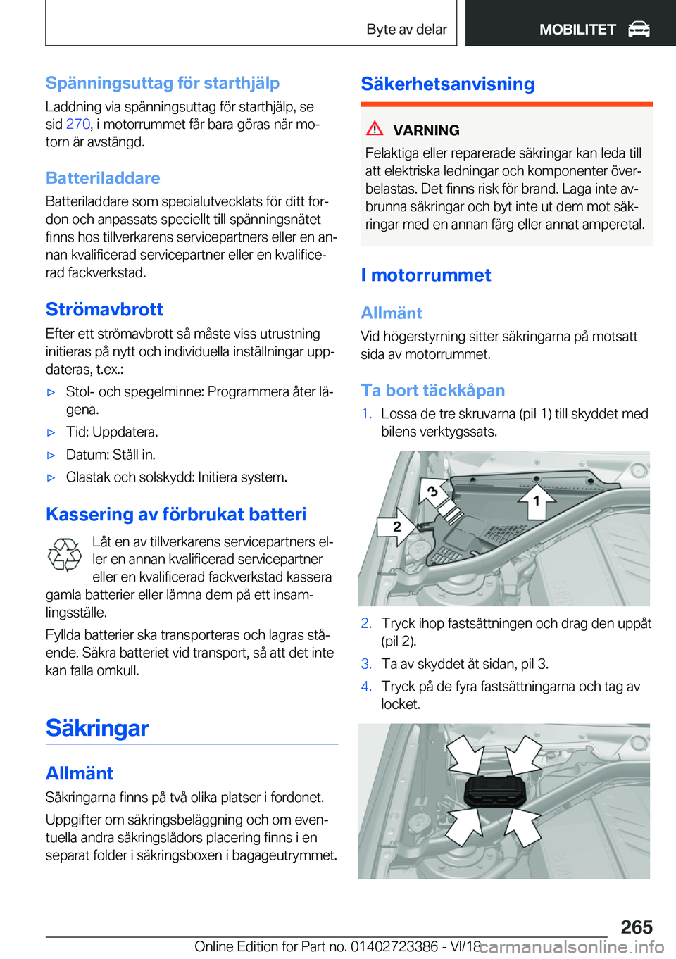 BMW 2 SERIES COUPE 2019  InstruktionsbÖcker (in Swedish) �S�p�ä�n�n�i�n�g�s�u�t�t�a�g��f�