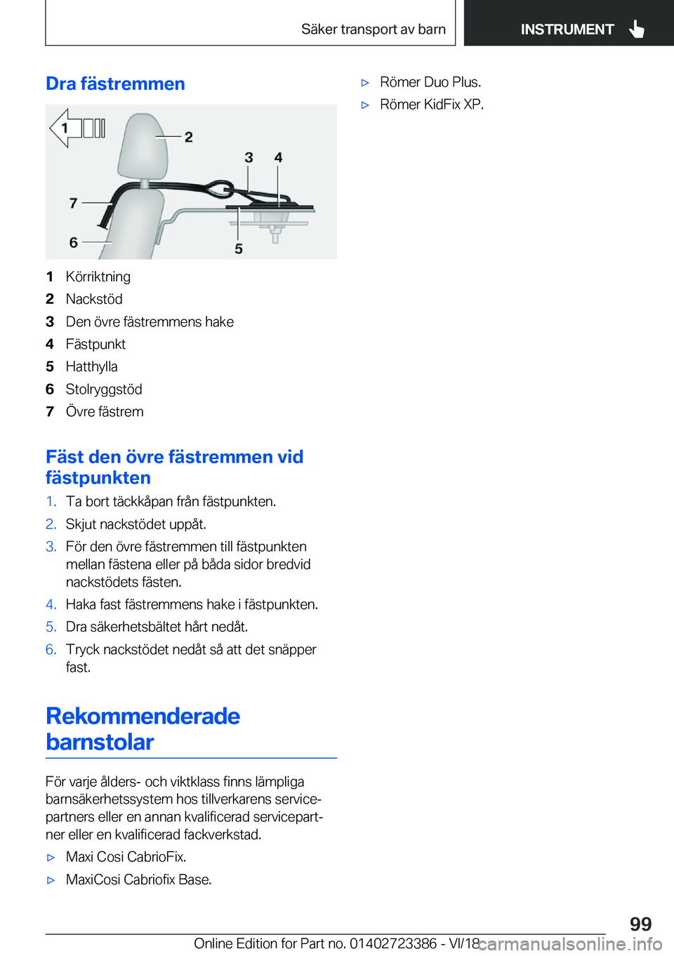 BMW 2 SERIES COUPE 2019  InstruktionsbÖcker (in Swedish) �D�r�a��f�ä�s�t�r�e�m�m�e�n�1�K�