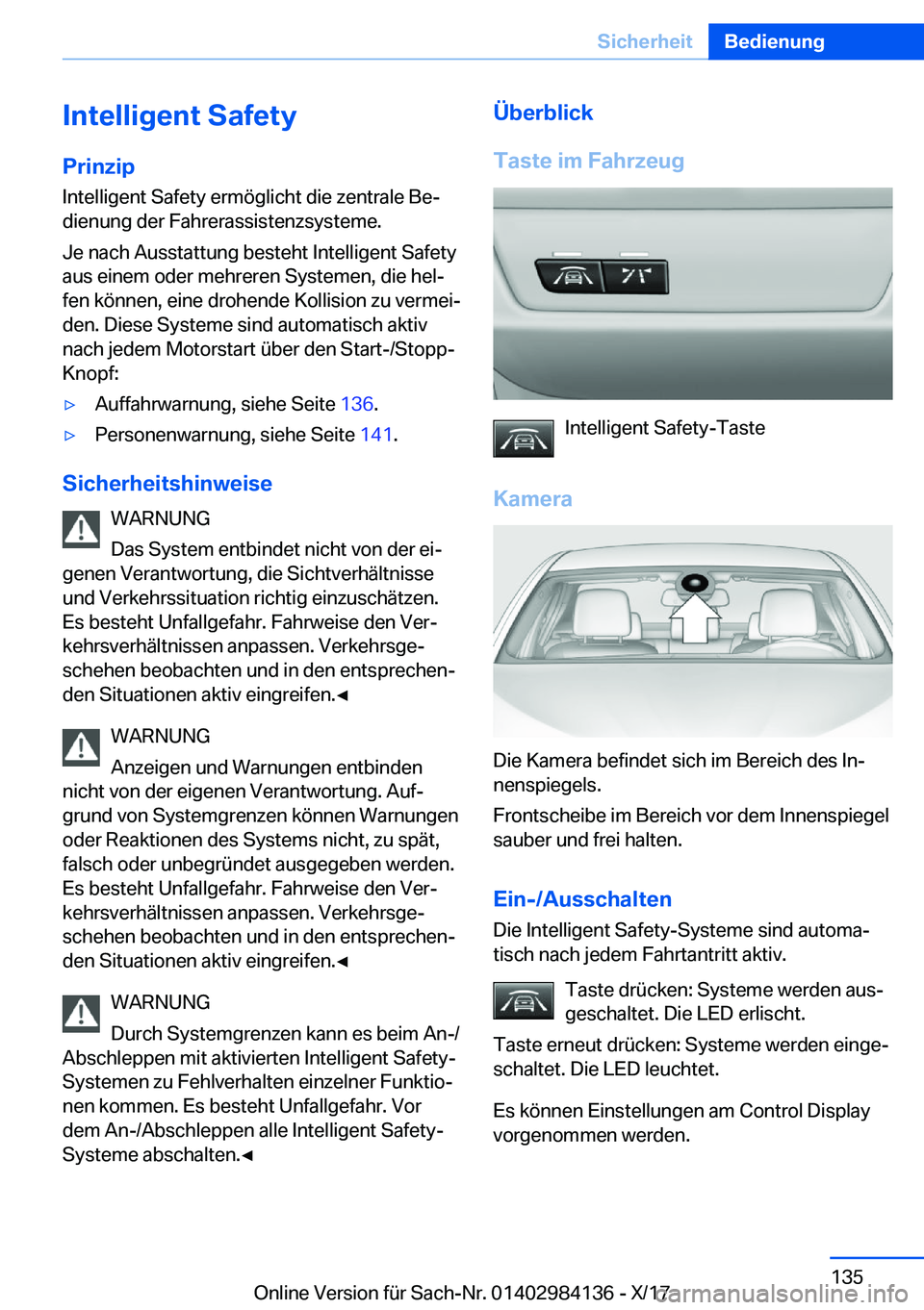 BMW 2 SERIES COUPE 2018  Betriebsanleitungen (in German) �I�n�t�e�l�l�i�g�e�n�t��S�a�f�e�t�y�P�r�i�n�z�i�p
�I�n�t�e�l�l�i�g�e�n�t� �S�a�f�e�t�y� �e�r�m�