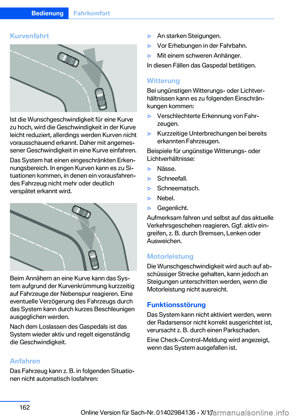 BMW 2 SERIES COUPE 2018  Betriebsanleitungen (in German) �K�u�r�v�e�n�f�a�h�r�t
�I�s�t� �d�i�e� �W�u�n�s�c�h�g�e�s�c�h�w�i�n�d�i�g�k�e�i�t� �f�
