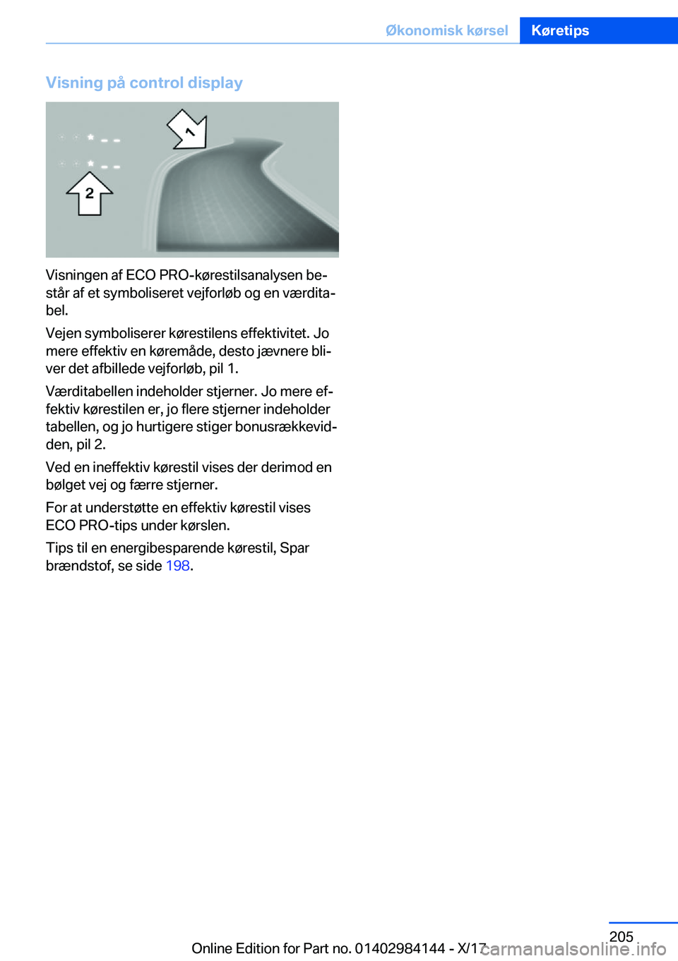 BMW 2 SERIES COUPE 2018  InstruktionsbØger (in Danish) �V�i�s�n�i�n�g��p�å��c�o�n�t�r�o�l��d�i�s�p�l�a�y
�V�i�s�n�i�n�g�e�n� �a�f� �E�C�O� �P�R�O�-�k�