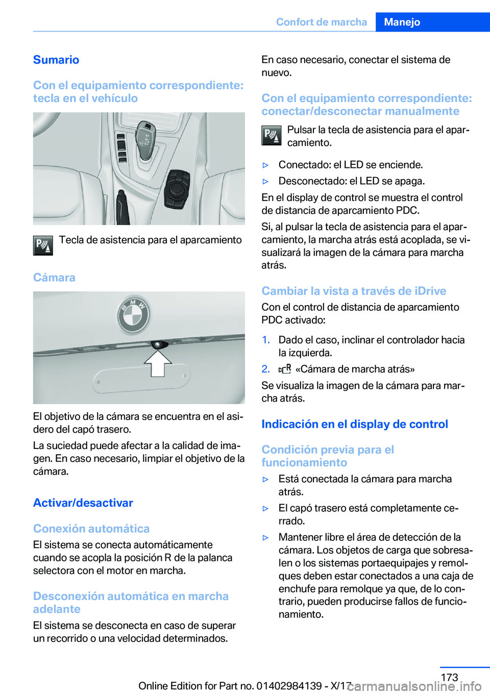 BMW 2 SERIES COUPE 2018  Manuales de Empleo (in Spanish) �S�u�m�a�r�i�o
�C�o�n��e�l��e�q�u�i�p�a�m�i�e�n�t�o��c�o�r�r�e�s�p�o�n�d�i�e�n�t�e�:
�t�e�c�l�a��e�n��e�l��v�e�h�