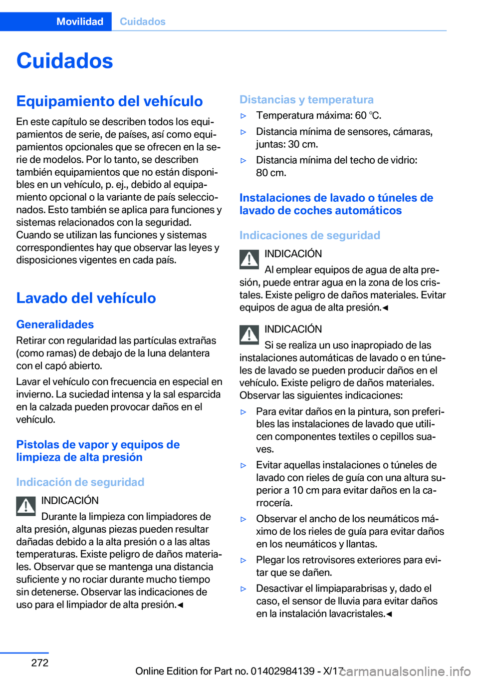 BMW 2 SERIES COUPE 2018  Manuales de Empleo (in Spanish) �C�u�i�d�a�d�o�s�E�q�u�i�p�a�m�i�e�n�t�o��d�e�l��v�e�h�