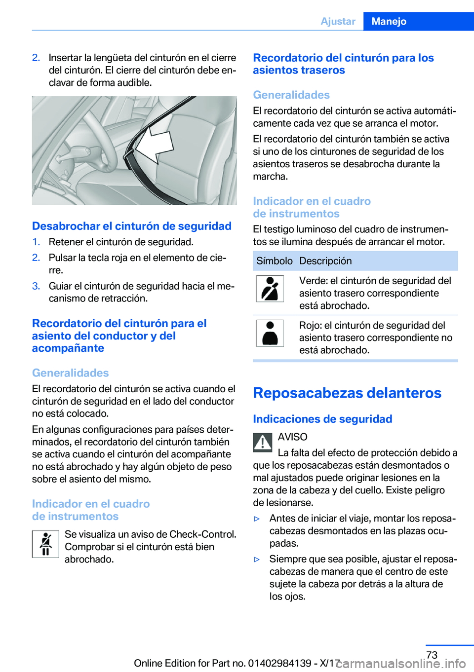 BMW 2 SERIES COUPE 2018  Manuales de Empleo (in Spanish) �2�.�I�n�s�e�r�t�a�r� �l�a� �l�e�n�g�