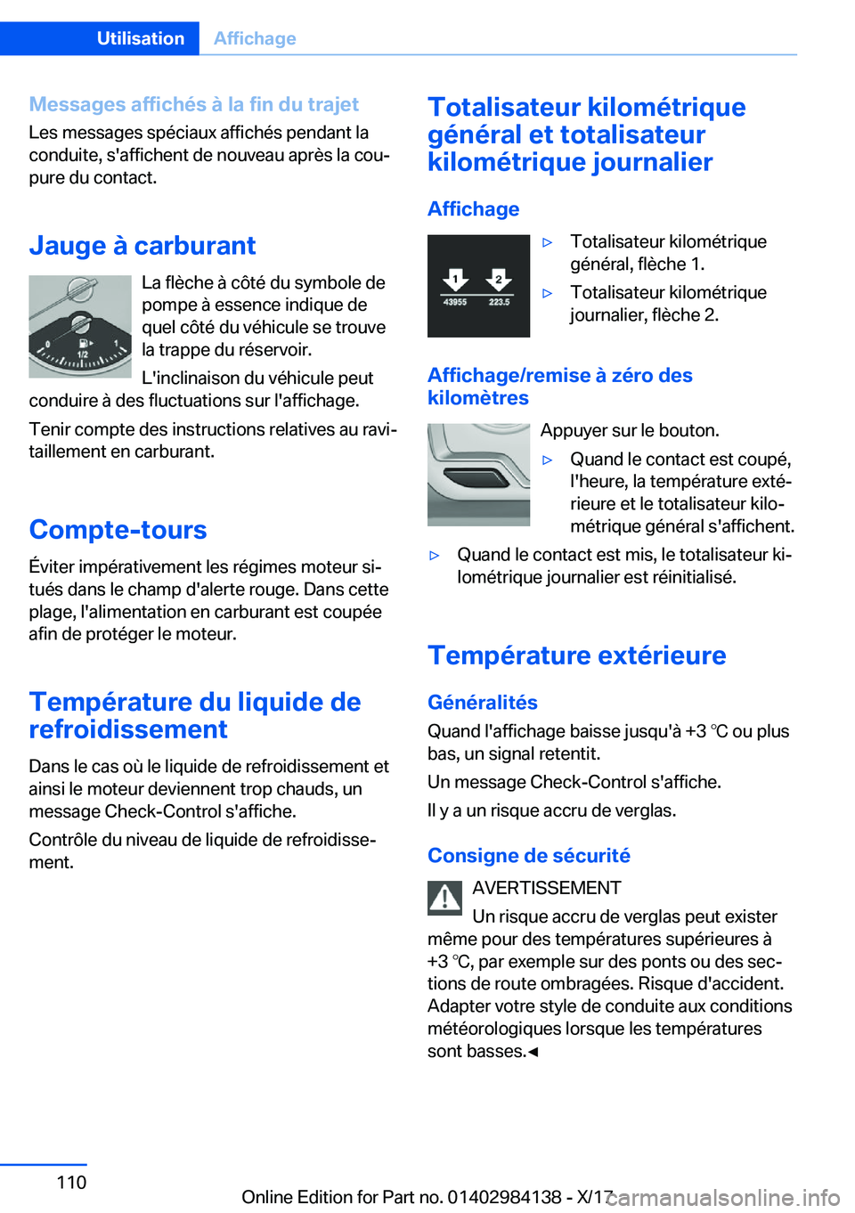 BMW 2 SERIES COUPE 2018  Notices Demploi (in French) �M�e�s�s�a�g�e�s��a�f�f�i�c�h�é�s��
