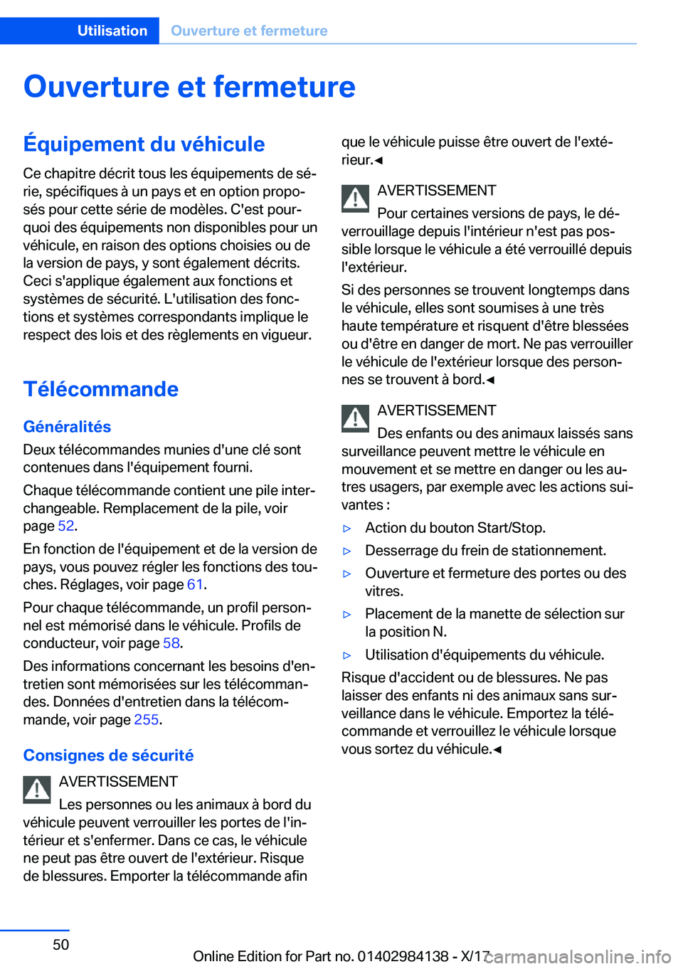 BMW 2 SERIES COUPE 2018  Notices Demploi (in French) �O�u�v�e�r�t�u�r�e��e�t��f�e�r�m�e�t�u�r�e�