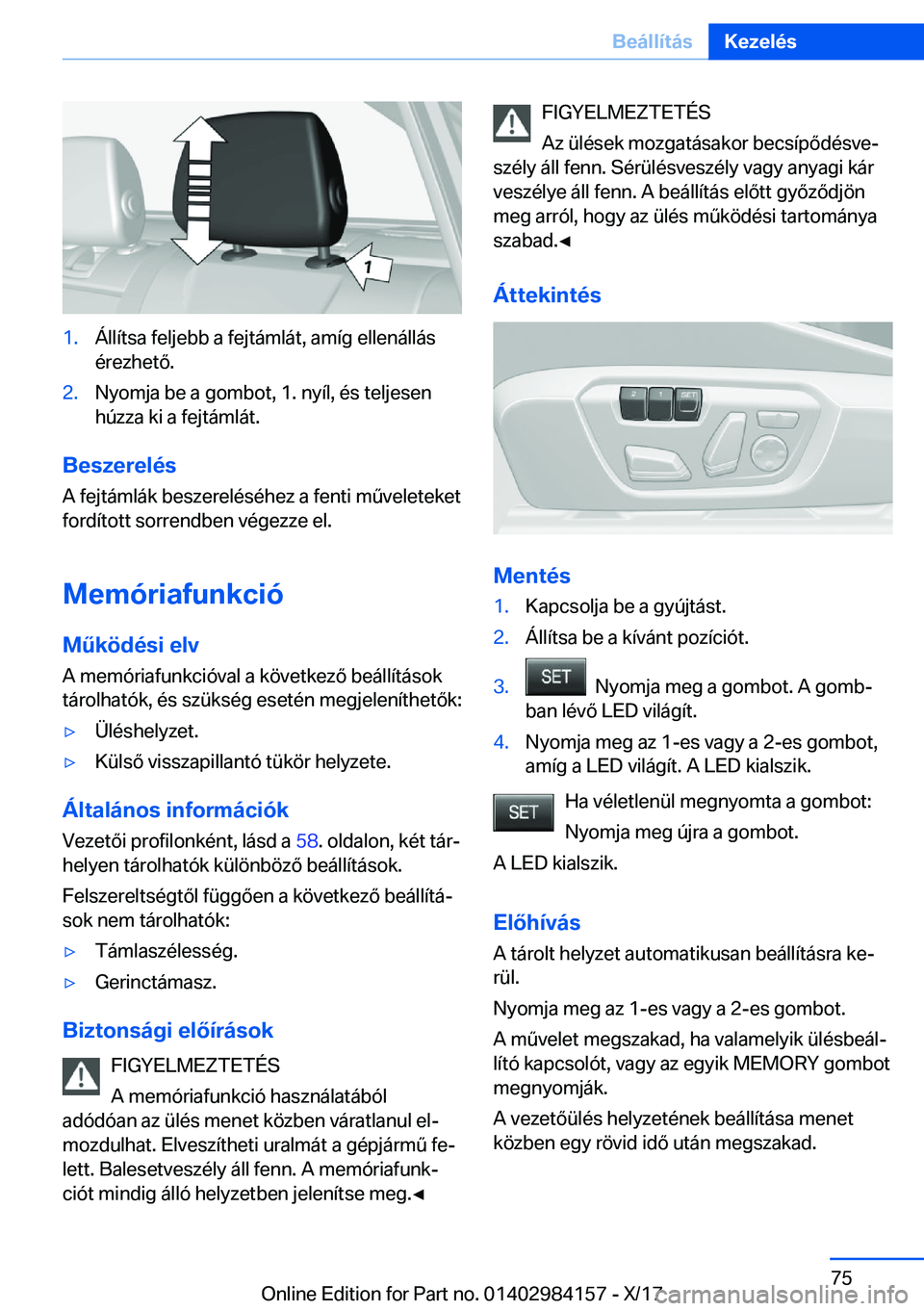 BMW 2 SERIES COUPE 2018  Kezelési útmutató (in Hungarian) �1�.�