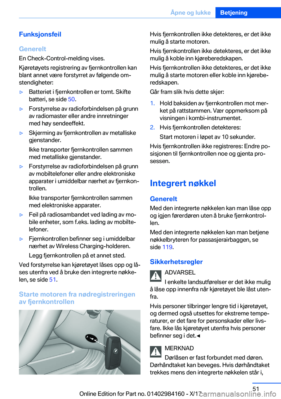 BMW 2 SERIES COUPE 2018  InstruksjonsbØker (in Norwegian) �F�u�n�k�s�j�o�n�s�f�e�i�l
�G�e�n�e�r�e�l�t �E�n� �C�h�e�c�k�-�C�o�n�t�r�o�l�-�m�e�l�d�i�n�g� �v�i�s�e�s�.
�K�j�