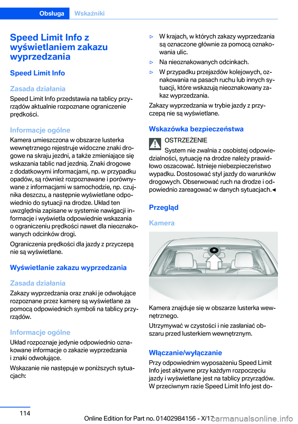 BMW 2 SERIES COUPE 2018  Instrukcja obsługi (in Polish) �S�p�e�e�d��L�i�m�i�t��I�n�f�o��z
�w�y�w�i�e�t�l�a�n�i�e�m��z�a�k�a�z�u
�w�y�p�r�z�e�d�z�a�n�i�a
�S�p�e�e�d��L�i�m�i�t��I�n�f�o
�;�a�s�a�d�a��d�z�i�a�ł�a�n�i�a
�S�p�e�e�d� �L�i�m�i�t� �I�n�f