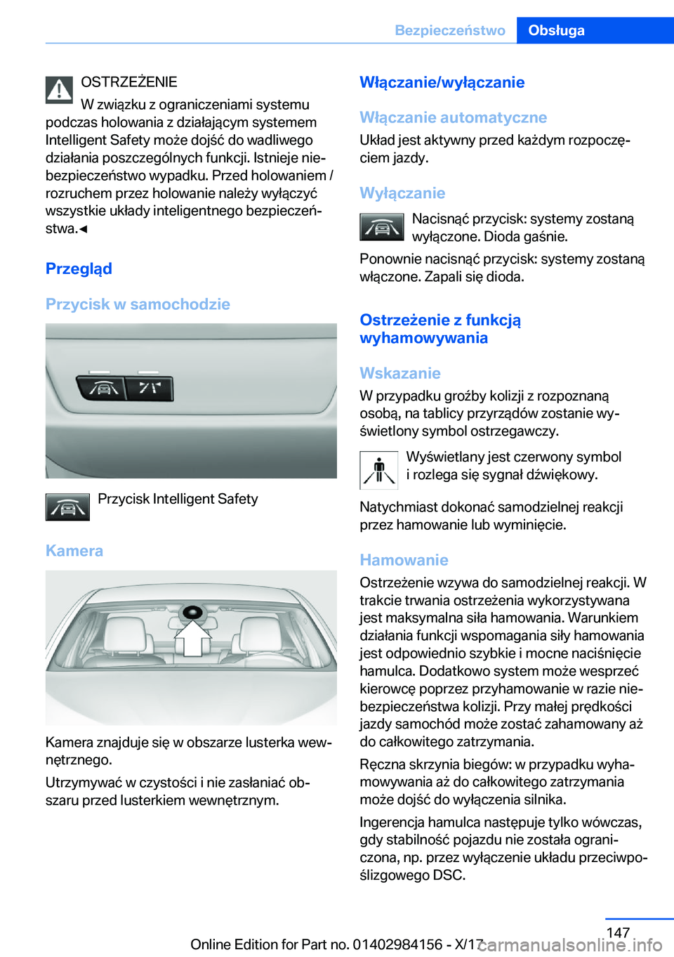 BMW 2 SERIES COUPE 2018  Instrukcja obsługi (in Polish) �O�S�T�R�Z�E 8�E�N�I�E
�W� �z�w�i�