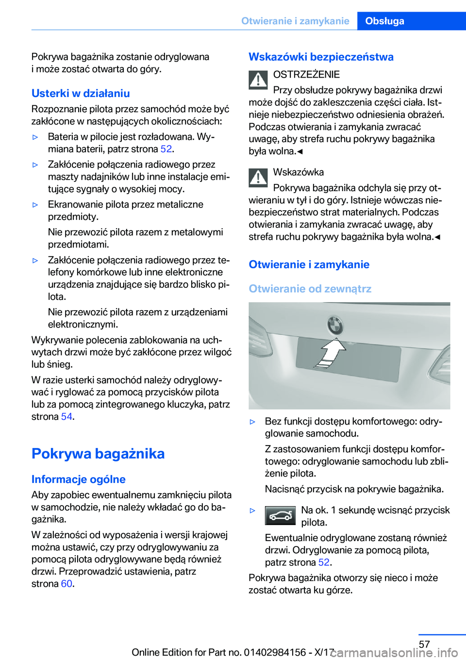 BMW 2 SERIES COUPE 2018  Instrukcja obsługi (in Polish) �P�o�k�r�y�w�a� �b�a�g�a 9�n�i�k�a� �z�o�s�t�a�n�i�e� �o�d�r�y�g�l�o�w�a�n�a�i� �m�o 9�e� �z�o�s�t�a�