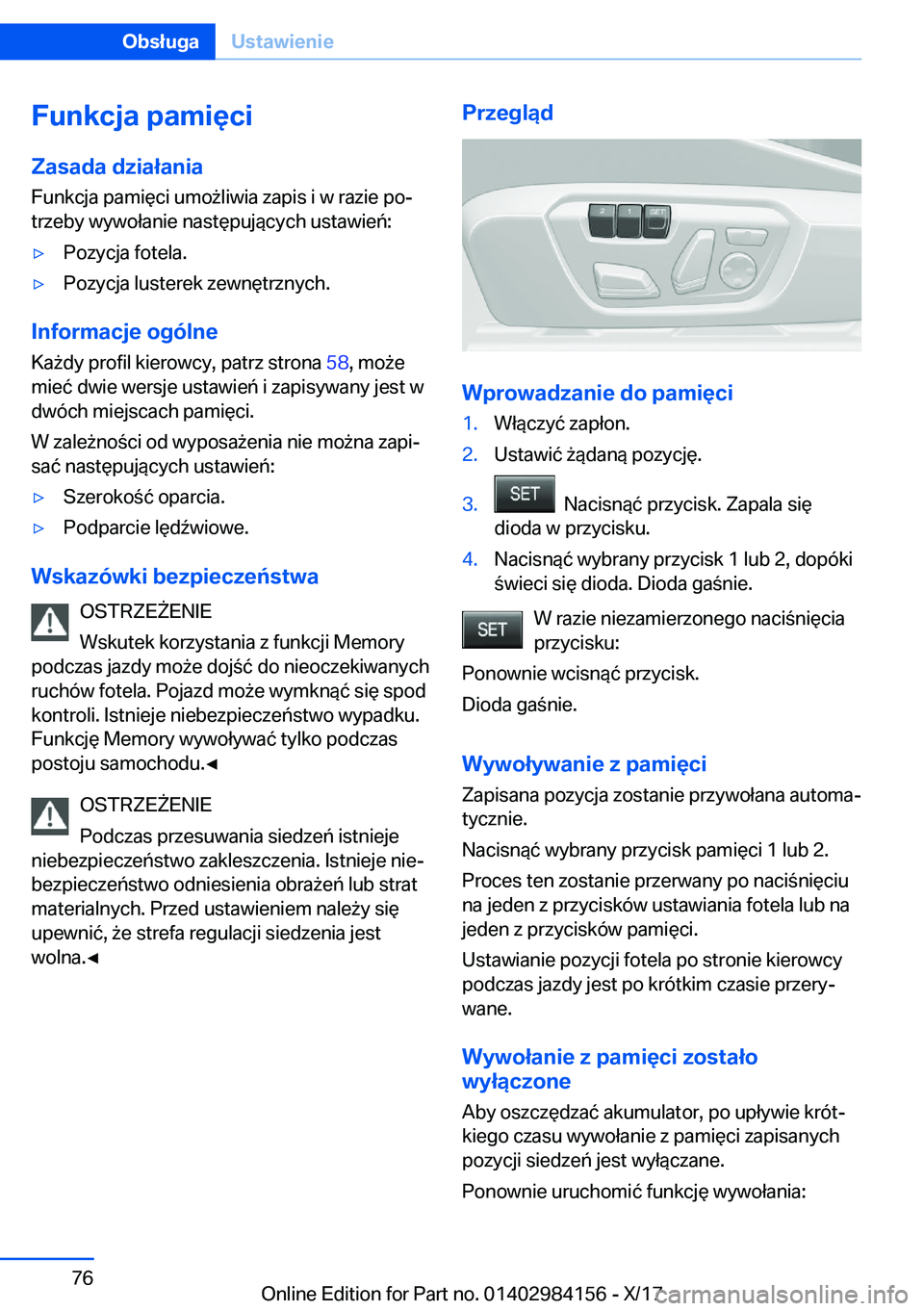 BMW 2 SERIES COUPE 2018  Instrukcja obsługi (in Polish) �F�u�n�k�c�j�a��p�a�m�i�